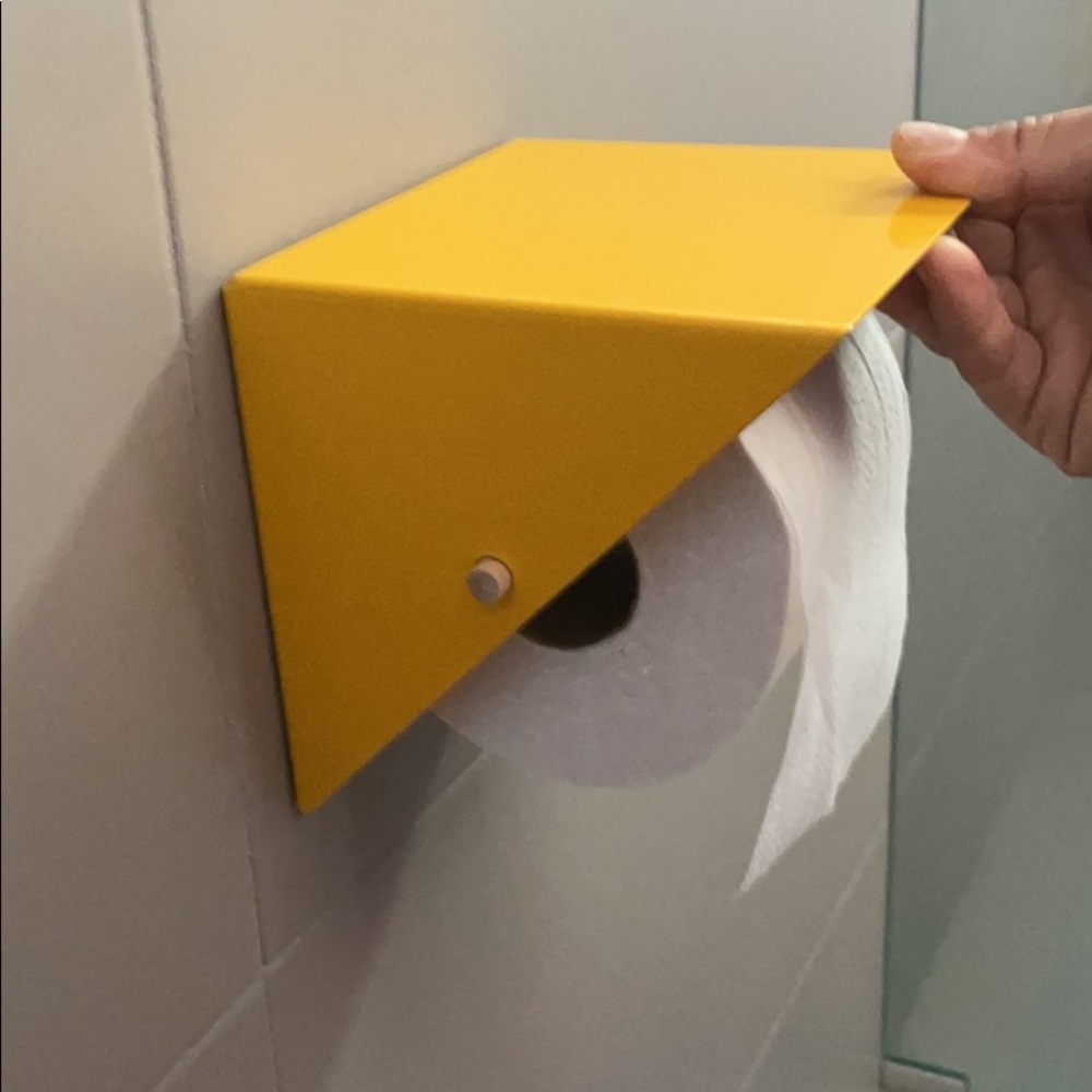 Wall mounted modern pop yellow toilet paper holder